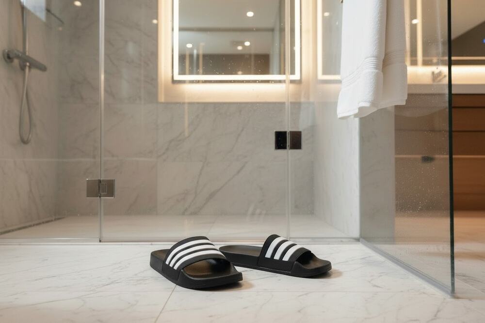 Adidas Adilette Shower Slides Size: 11 Color: Black & White